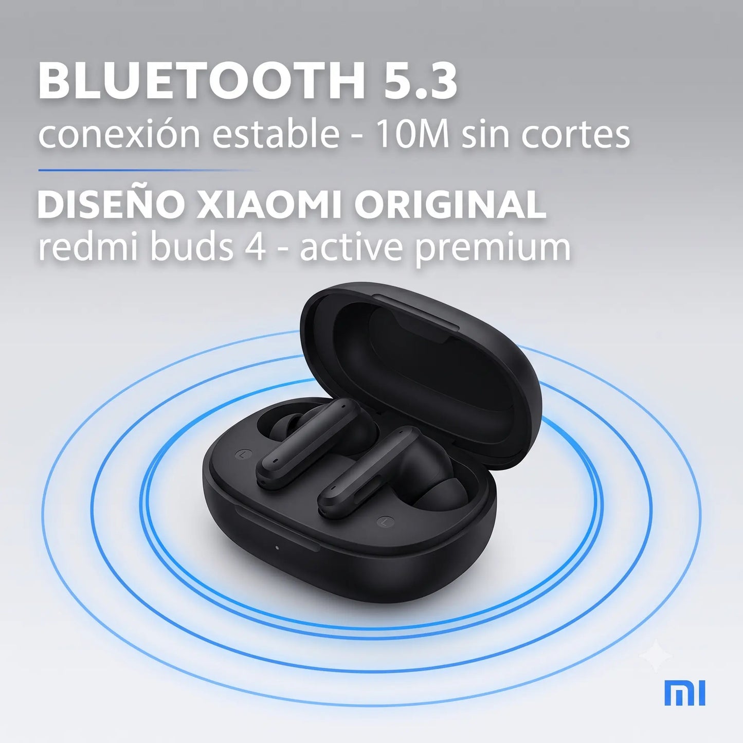 Audífonos Xiaomi Redmi Buds 4 Active · Bluetooth 5.3 · 28h Batería · IPX4