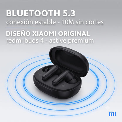 Audífonos Xiaomi Redmi Buds 4 Active · Bluetooth 5.3 · 28h Batería · IPX4